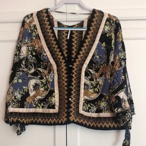 Free People Tigers Blouse, Boxy Patterned